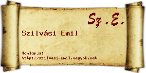 Szilvási Emil névjegykártya